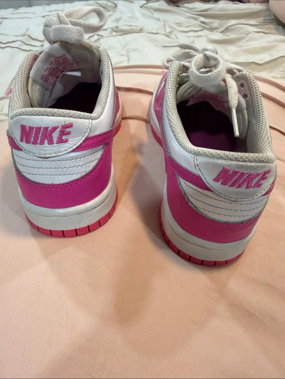 Nike Low-Top Dunks Sneakers in Hot Pink (fuscia) and White